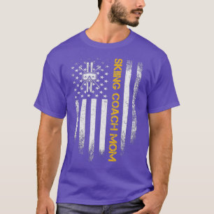 Camiseta Vintage EUA Flag Proud Skiach Mãe
