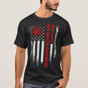 Camiseta Vintage EUA Flag World's Okayest School Bus Driver