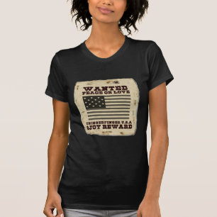 Camiseta Vintage EUA queria: "Desejado": Design de Paz ou A