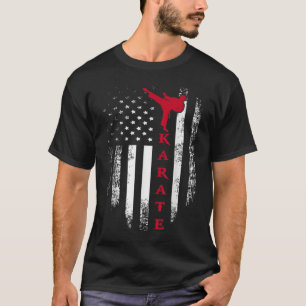 Camiseta Vintage EUA Red White Karate American Flag Gi Lega
