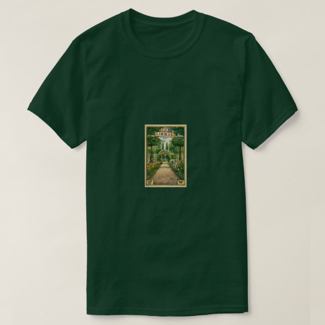 Camiseta Vintage Ex Libris Garden Path Bookplate Art  (Frente do Design)