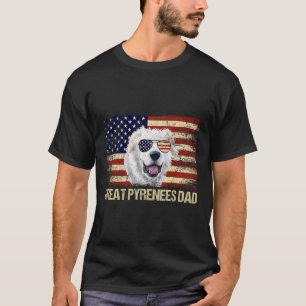 Camiseta Vintage Excelente Pirenéus Pai American Flag Usa 4
