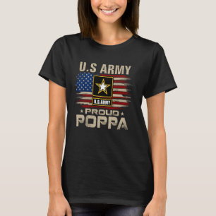 Camiseta Vintage Exército Americano Orgulhoso Poppa com Ban