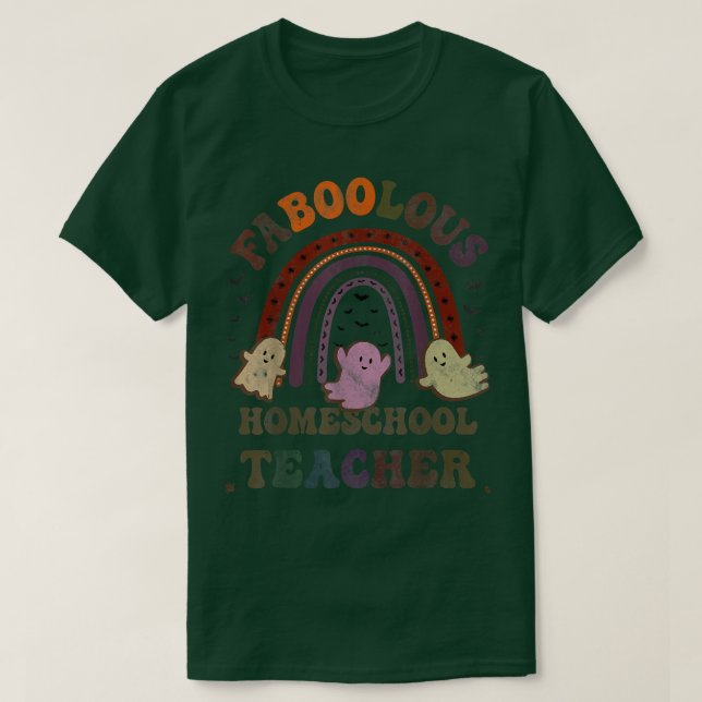 Camiseta Vintage FaBOOlous HOMESCHOOL TEACHER Figurume Isto (Frente do Design)