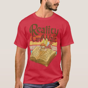 Camiseta Vintage fada engraçada lendo uma fantasia de livro