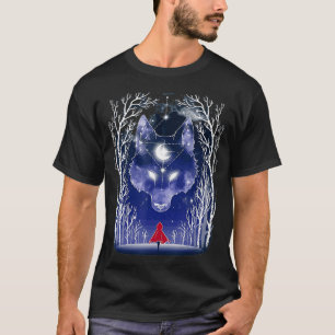 Camiseta Vintage Fairytales Lobo Mau e Pequeno Anel Vermelh