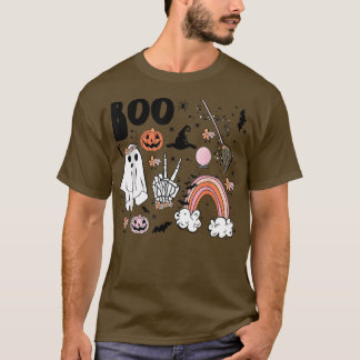 Camiseta Vintage Fall Ghost Spooky Babe Groovy Hippie