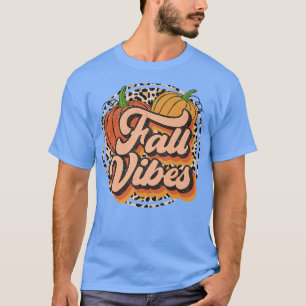 Camiseta Vintage Fall Vibes Leopard Pumpkin Patch Autumn Th