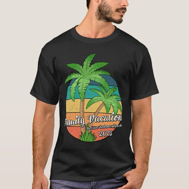 Camiseta Vintage Family Vacation 2023 Nassau Bahamas Beach (Frente)