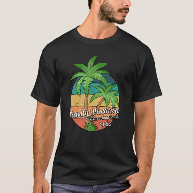Camiseta Vintage Family Vacation 2023 Turks & Caicos Grace (Frente)