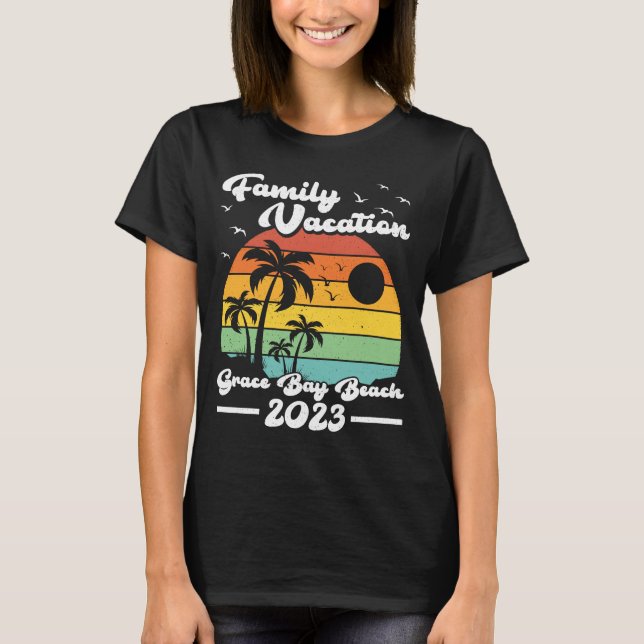 Camiseta Vintage Family Vacation 2023 Turks & Caicos Grace (Frente)