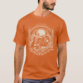 Camiseta Vintage farm tractor circular emblem