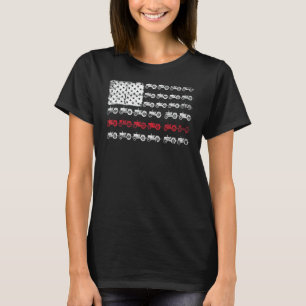 Camiseta Vintage Fazenda Trators Usa Bandeira Patriótica Fa