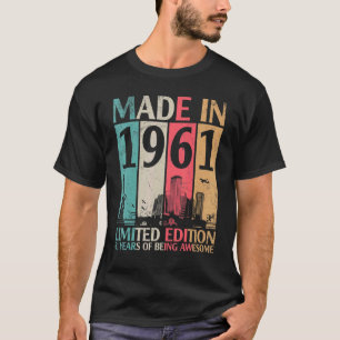 Camiseta Vintage Feita Em 1961 Ltd Edição De 61 Anos De Est