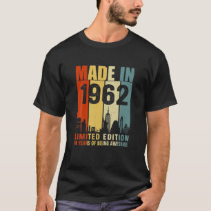 Camiseta Vintage Feita Em 1962 Edição Limitada, Há 60 An