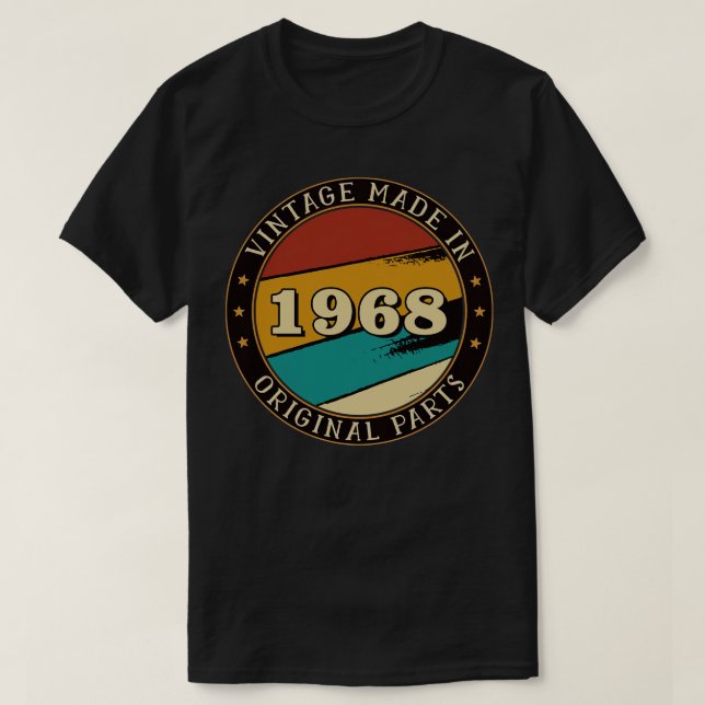 Camiseta Vintage Feita Em 1968 (Frente do Design)