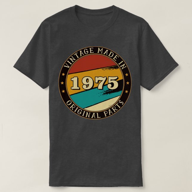 Camiseta Vintage Feita Em 1975 (Frente do Design)