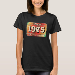 Camiseta Vintage Feita Em 1975, Placa Original De Licença D