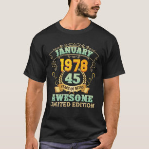Camiseta Vintage Feita Em 1978, 45 Anos Sendo Incrível 45T