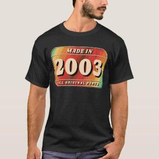 Camiseta Vintage Feita Em 2003, Placa Original De Licença D