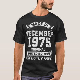 Camiseta Vintage Feita Em Dezembro De 1975 Aniversário Pres