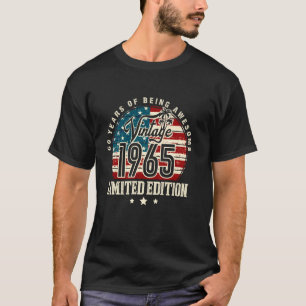 Camiseta Vintage Feito Em 1965 Bandeira Americana Aniversár