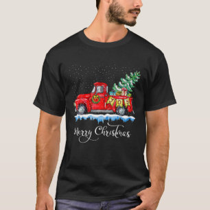 Camiseta Vintage Feliz Natal Red Truck Antiga Família Engra