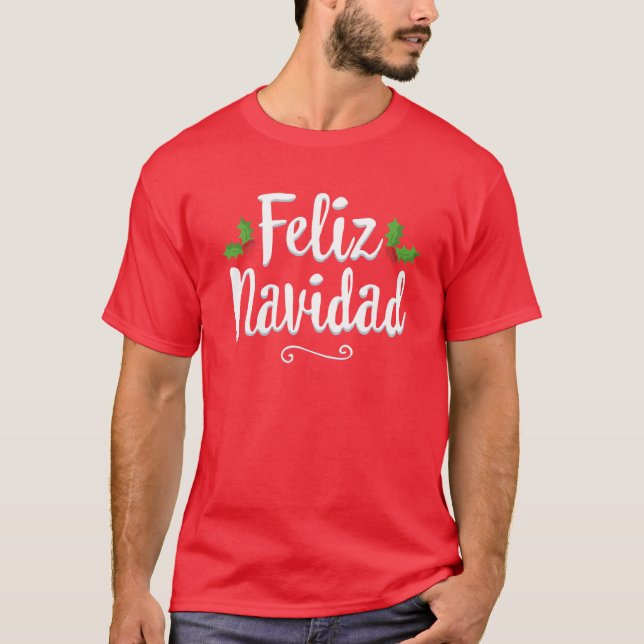 Camiseta Vintage Feliz Navidad Retro Mexicano Natal Span (Frente)