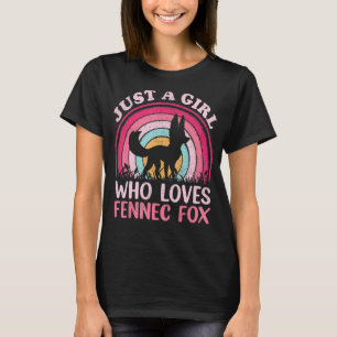 Camiseta Vintage Fennec Fox Apenas Uma Menina Que Ama Fenne