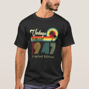 Camiseta Vintage Fevereiro De 1947 Aniversário Na Praia 75