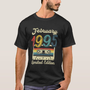 Camiseta Vintage Fevereiro De 1995 Cassete 27º Aniversário