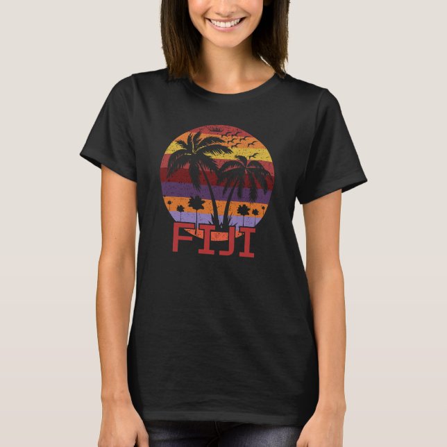 Camiseta Vintage Fiji Summer Beach Viagem (Frente)