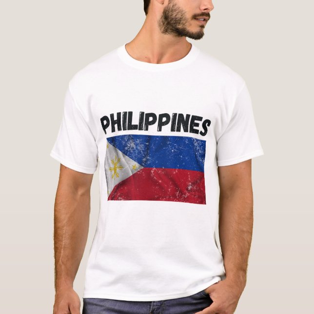 Camiseta Vintage Filipinas Flag Pride (Frente)