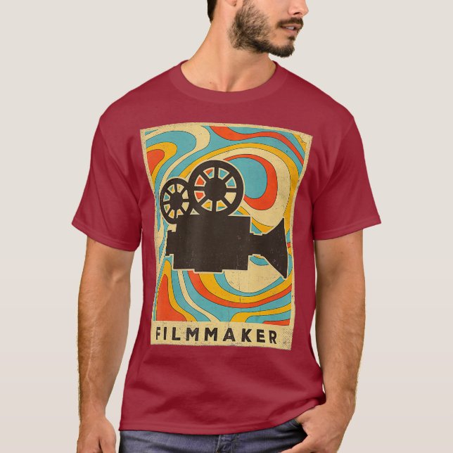 Camiseta Vintage Filmmaking Retro Poster _nxpl (Frente)