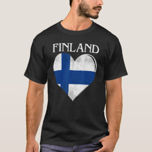 Camiseta Vintage Finlândia Flag Heart