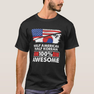 Camiseta Vintage Flag Half American Half Coreano Roots 100 
