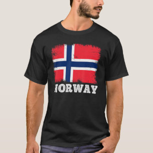 Camiseta Vintage Flag Noruega País Retro Flag Norueguês