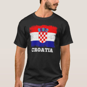 Camiseta Vintage Flag País Croácia, Retro Flag Croata
