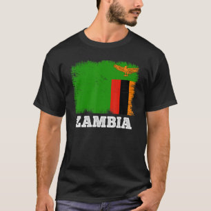 Camiseta Vintage Flag Zâmbia País Retro Bandeira Zambiano