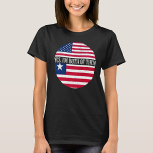 Camiseta Vintage Flags Dos EUA E Libéria Sim Eu Sou Ambos