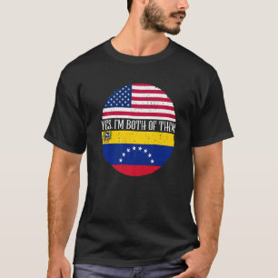 Camiseta Vintage Flags USA E Venezuela Sim Eu Sou Ambos Do