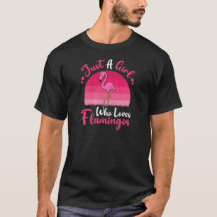 Camiseta Vintage Flamingo Bird Apenas Uma Menina Que Ama Fl
