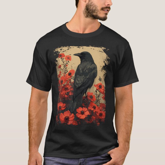 Camiseta Vintage Floral Crow (Frente)