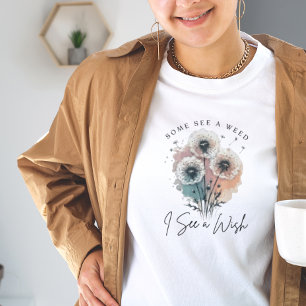 Camiseta Vintage Floral Dandelion Wish Trendy Botânica