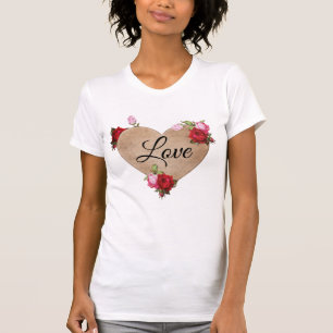 Camiseta Vintage Floral Light Heart com Rosas