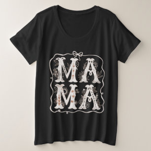 Camiseta Vintage Floral MAMA Tipografia