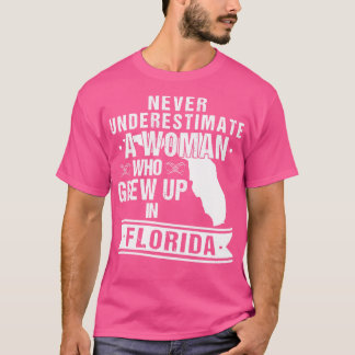 Camiseta Vintage Florida Mapeia Uma Mulher Que Cresceu Na F