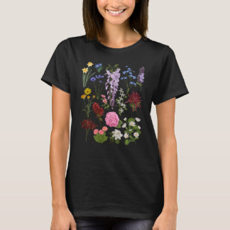 Camiseta Vintage Flower Botanical Illustration Chart Plant