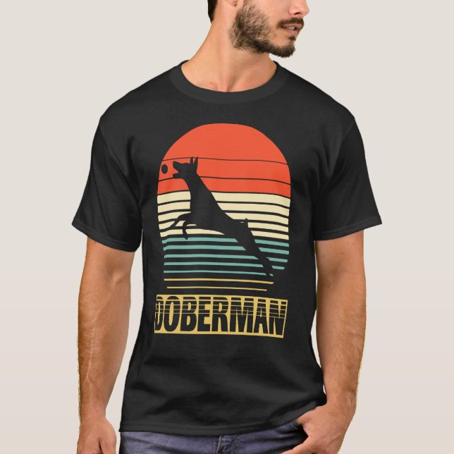 Camiseta Vintage For Doberman Dog Funny Birday (Frente)
