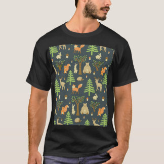 Camiseta Vintage Forest Animal, Padrão Infantil.